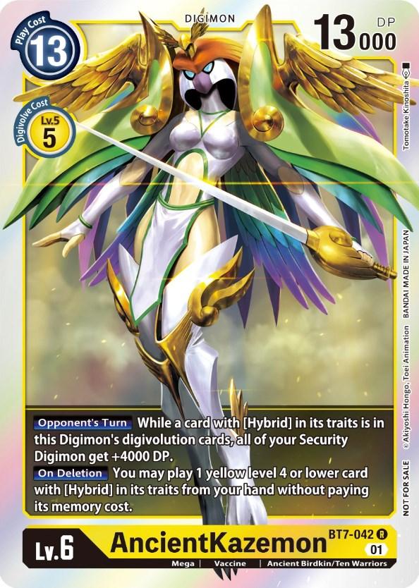 Ancient Birdkin/Ten Warriors, BT7-042, Digimon, Mega, Next Adventure Promos, Promo, Vaccine, Yellow AncientKazemon [BT7-042] (Event Pack 3) [Next Adventure Promos] - Trading Card World