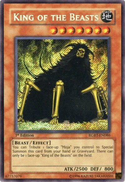 1st Edition, Beast, Earth, Effect Monster, Raging Battle, Secret Rare, Unlimited King of the Beasts [RGBT-EN086] Secret Rare - Trading Card World