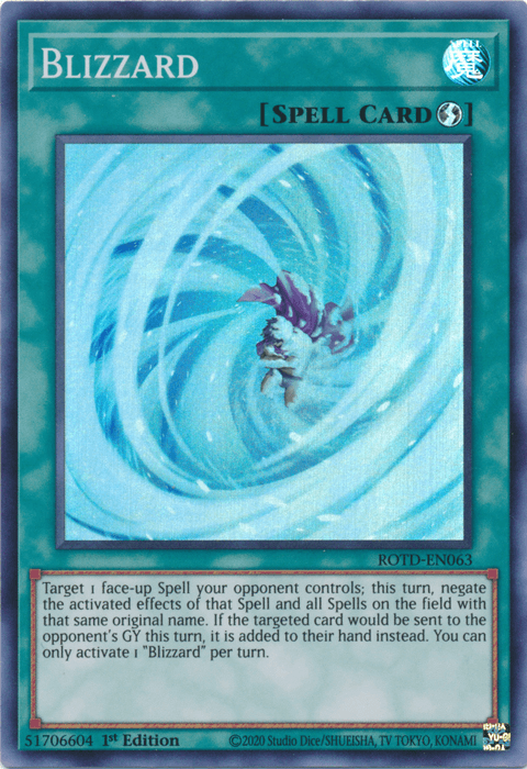 1st Edition, Quick Play Spell, Rise of the Duelist, Spell, Super Rare Blizzard [ROTD-EN063] Super Rare - Trading Card World