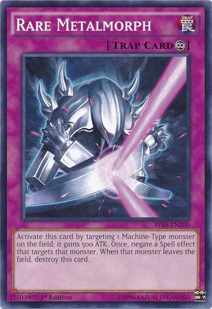 1st Edition, Battle Pack 3: Monster League, Common, Continuous Trap, Trap Rare Metalmorph [BP03-EN200] Common - Trading Card World