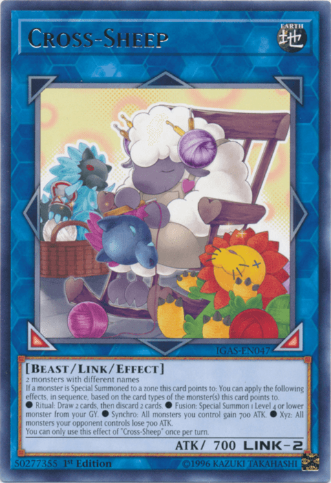 1st Edition, Beast, Earth, Ignition Assault, Link/Effect Monster, Rare, Unlimited Cross-Sheep [IGAS-EN047] Rare - Trading Card World