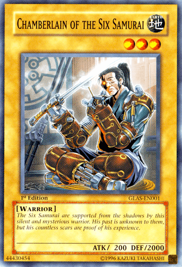 1st Edition, Common, Earth, Gladiator's Assault, Normal Monster, Unlimited, Warrior Chamberlain of the Six Samurai [GLAS-EN001] Common - Trading Card World