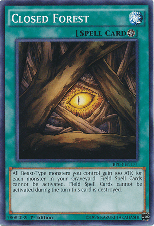 1st Edition, Battle Pack 3: Monster League, Common, Field Spell, Spell Closed Forest [BP03-EN171] Common - Trading Card World