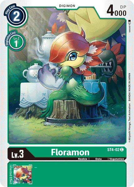 Common, Data, Digimon, Green, Rookie, ST4-02, Starter Deck: Giga Green, Vegetation Floramon [ST4-02] [Starter Deck: Giga Green] - Trading Card World