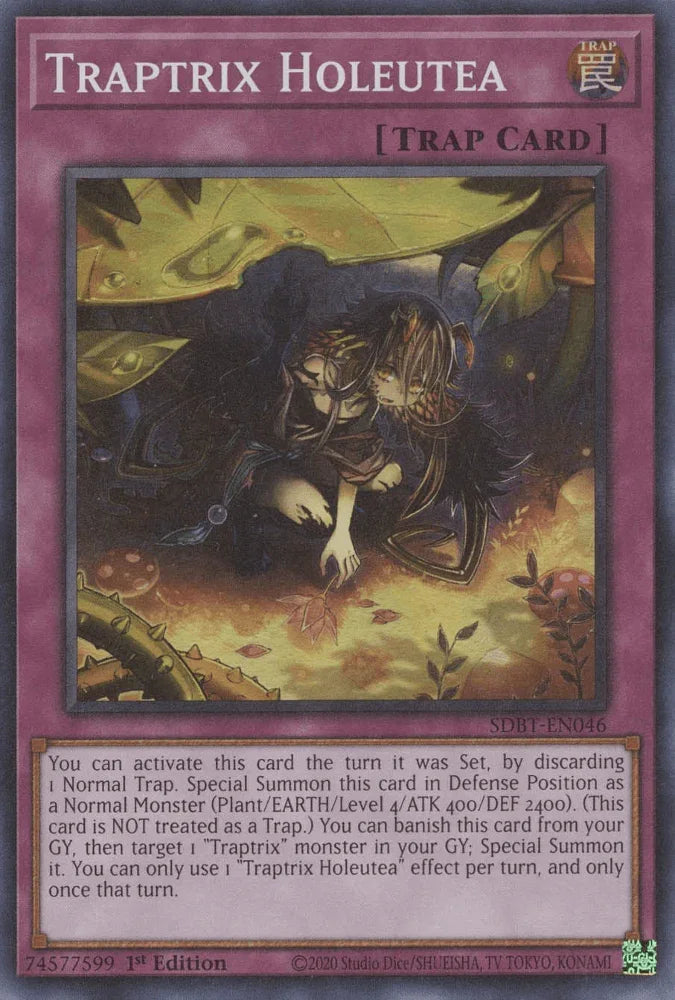 1st Edition, Normal Trap, Structure Deck: Beware of Traptrix, Super Rare, Trap Traptrix Holeutea [SDBT-EN046] Super Rare - Trading Card World