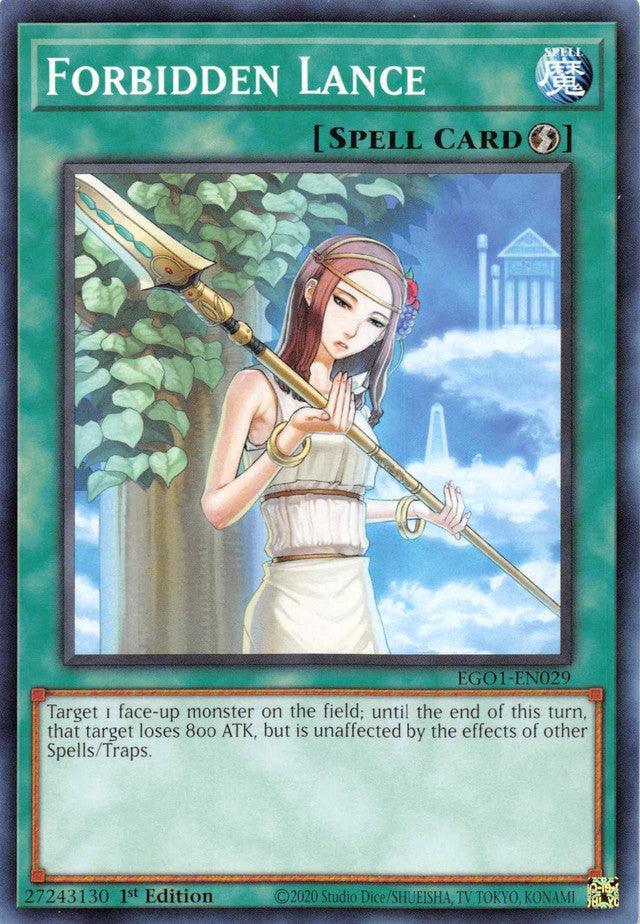 1st Edition, Common, Egyptian God Deck: Obelisk the Tormentor, Quick-Play Spell, Spell Forbidden Lance [EGO1-EN029] Common - Trading Card World
