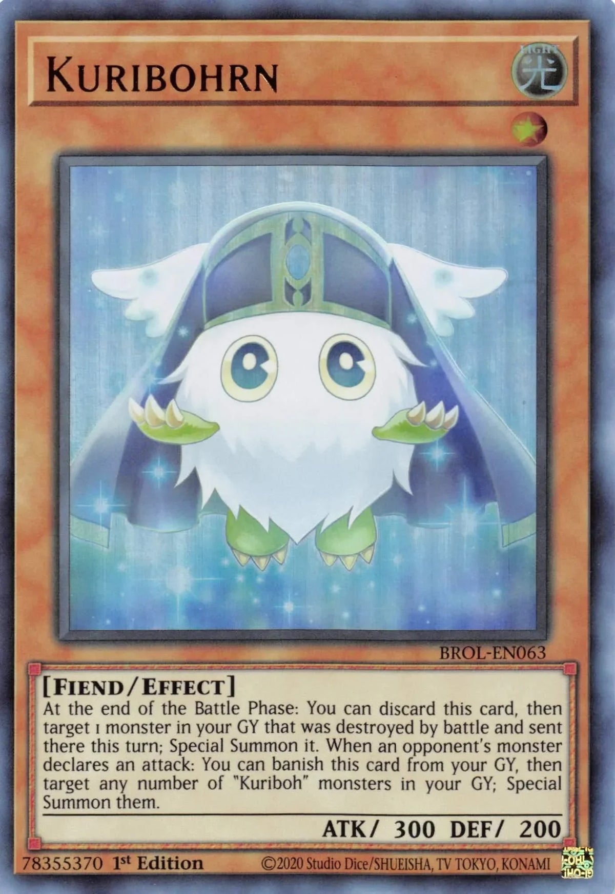 1st Edition, Brothers of Legend, Effect Monster, Fiend, Light, Ultra Rare Kuribohrn [BROL-EN063] Ultra Rare - Trading Card World
