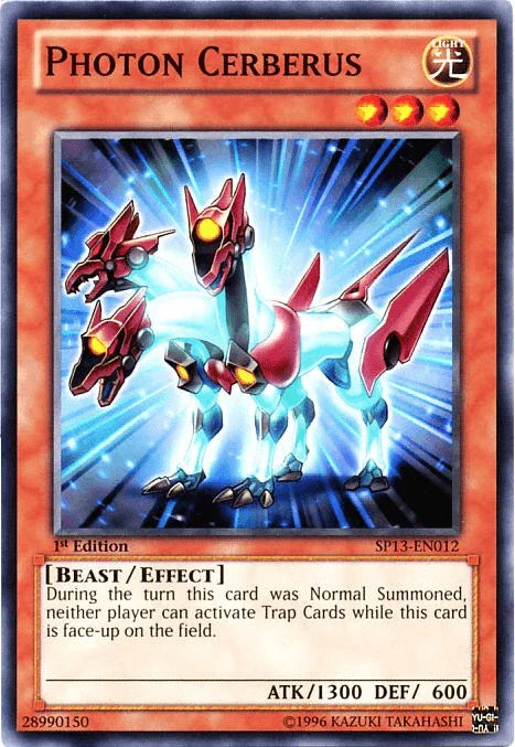 1st Edition, Beast, Common, Effect Monster, Light, Star Pack 2013, Unlimited Photon Cerberus [SP13-EN012] Common - Trading Card World