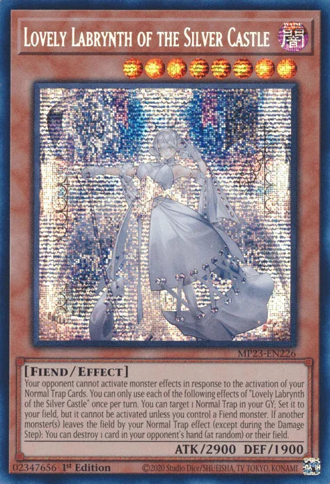 1st Edition, Dark, Dueling Heroes Collectors Tin - Mega Pack (25th Anniversary Edition), Effect Monster, Fiend, Prismatic Secret Rare Lovely Labrynth of the Silver Castle [MP23-EN226] Prismatic Secret Rare - Trading Card World