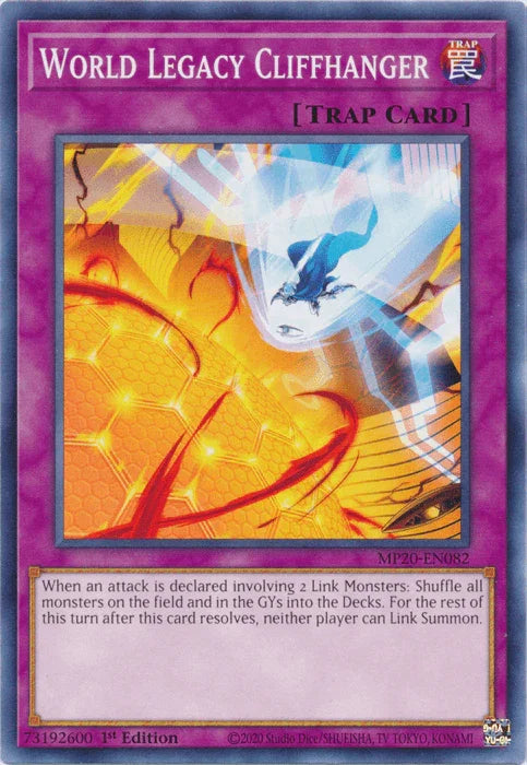 1st Edition, 2020 Tin of Lost Memories, Common, Normal Trap, Trap World Legacy Cliffhanger [MP20-EN082] Common - Trading Card World