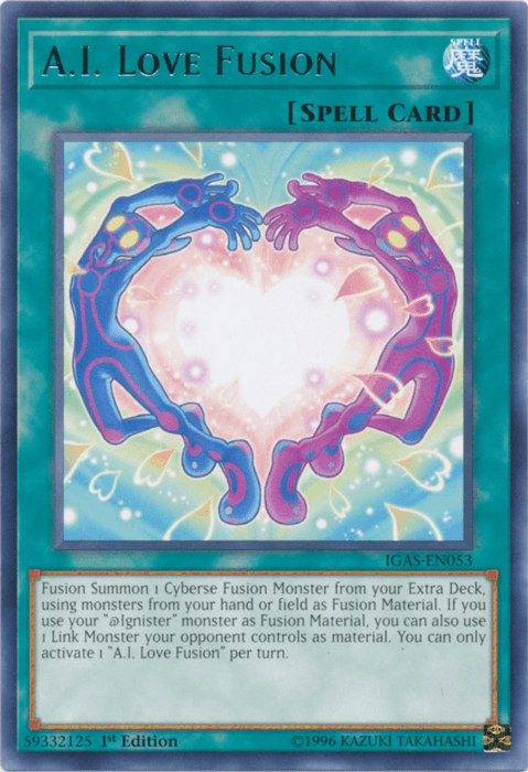 1st Edition, Ignition Assault, Normal Spell, Rare, Spell, Unlimited A.I. Love Fusion [IGAS-EN053] Rare - Trading Card World