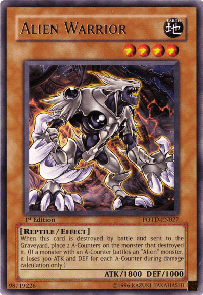 1st Edition, Earth, Effect Monster, Power of the Duelist, Rare, Reptile, Unlimited Alien Warrior [POTD-EN027] Rare - Trading Card World
