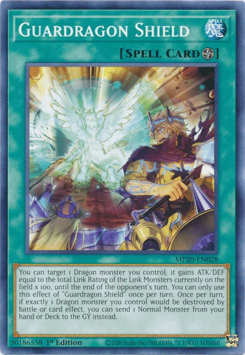 1st Edition, 2020 Tin of Lost Memories, Common, Field Spell, Spell Guardragon Shield [MP20-EN028] Common - Trading Card World