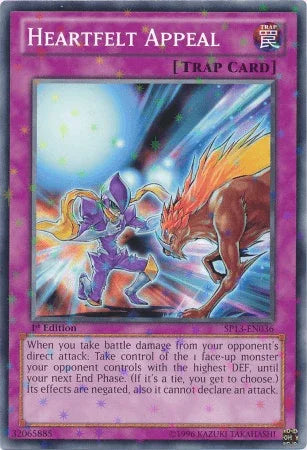 1st Edition, Normal Trap, Star Pack 2013, Starfoil Rare, Trap, Unlimited Heartfelt Appeal [SP13-EN036] Starfoil Rare - Trading Card World