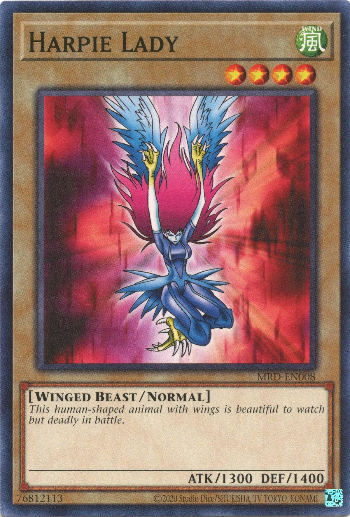 Common, Metal Raiders (25th Anniversary Edition), Normal Monster, Unlimited, Wind, Winged Beast Harpie Lady (25th Anniversary) [MRD-EN008] Common - Trading Card World