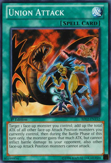 1st Edition, Battle Pack 2: War of the Giants, Common, Normal Spell, Spell, Unlimited Union Attack [BP02-EN152] Common - Trading Card World