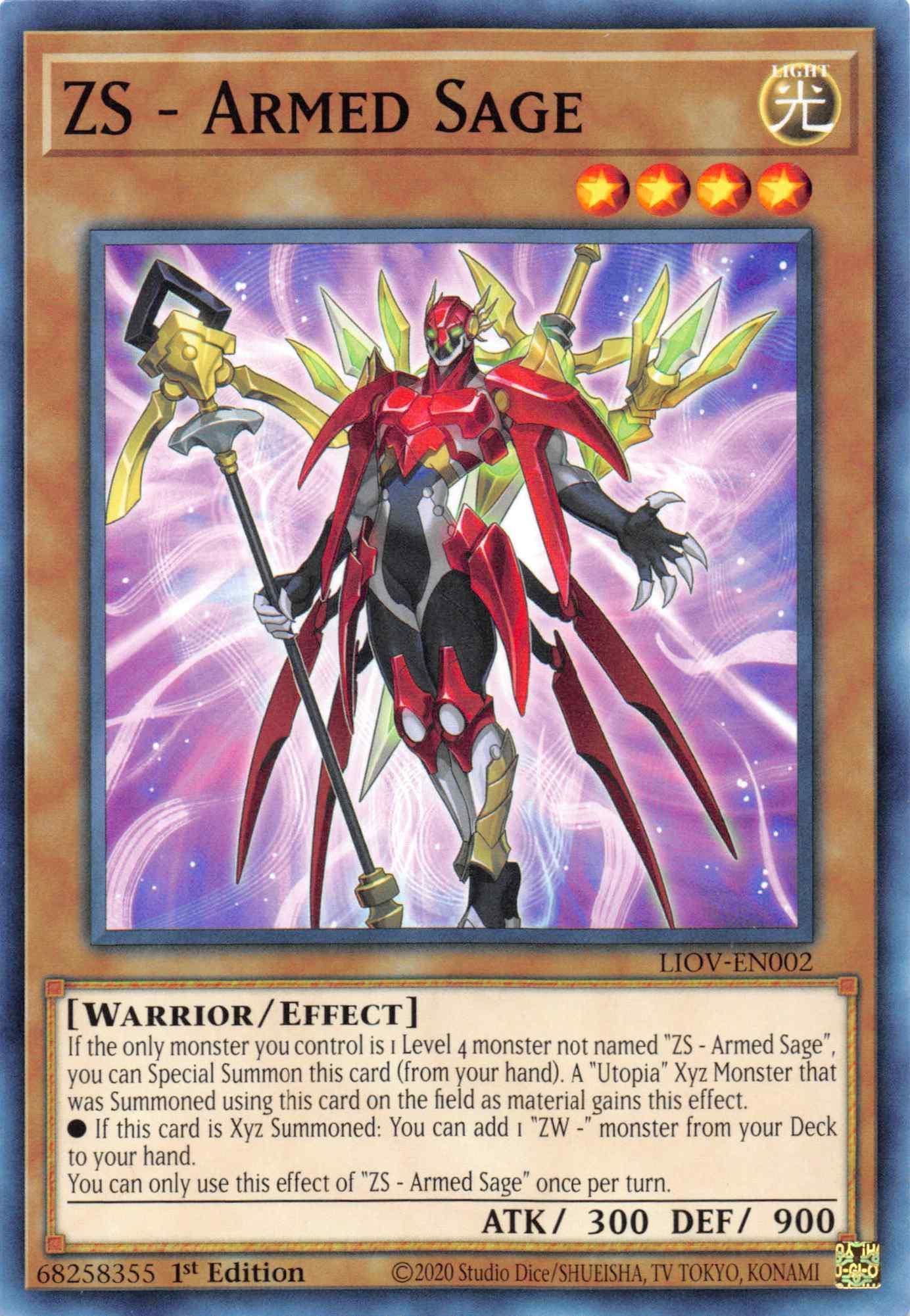 1st Edition, Common, Effect Monster, Light, Lightning Overdrive, Warrior ZS - Armed Sage [LIOV-EN002] Common - Trading Card World