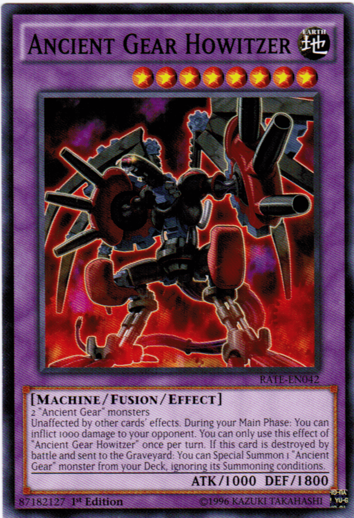 1st Edition, Common, Earth, Fusion/Effect Monster, Machine, Raging Tempest, Unlimited Ancient Gear Howitzer [RATE-EN042] Common - Trading Card World