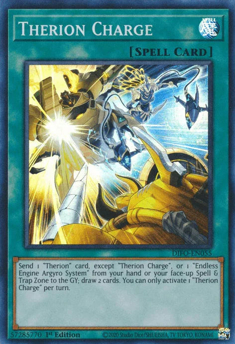 1st Edition, Dimension Force, Normal Spell, Spell, Super Rare Therion Charge [DIFO-EN055] Super Rare - Trading Card World