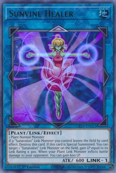 1st Edition, Earth, Ghosts from the Past, Link/Effect Monster, Plant, Ultra Rare Sunvine Healer [GFTP-EN023] Ultra Rare - Trading Card World