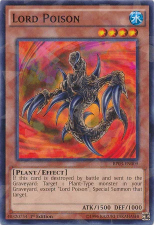 1st Edition, Battle Pack 3: Monster League, Effect Monster, Plant, Shatterfoil Rare, Water Lord Poison [BP03-EN009] Shatterfoil Rare - Trading Card World