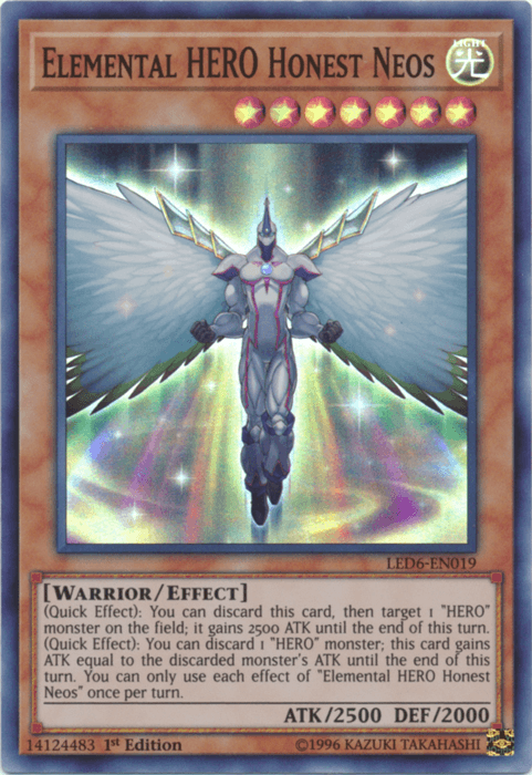 1st Edition, Effect Monster, Legendary Duelists: Magical Hero, Light, Super Rare, Unlimited, Warrior Elemental Hero Honest Neos [LED6-EN019] Super Rare - Trading Card World