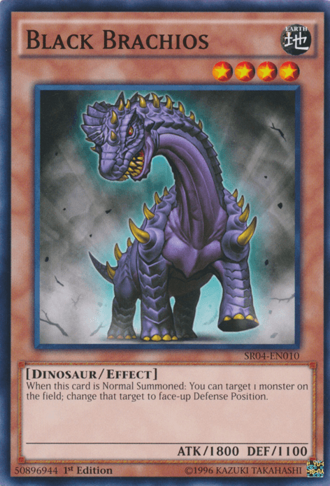 1st Edition, Common, Dinosaur, Earth, Effect Monster, Structure Deck: Dinosmasher's Fury, Unlimited Black Brachios [SR04-EN010] Common - Trading Card World
