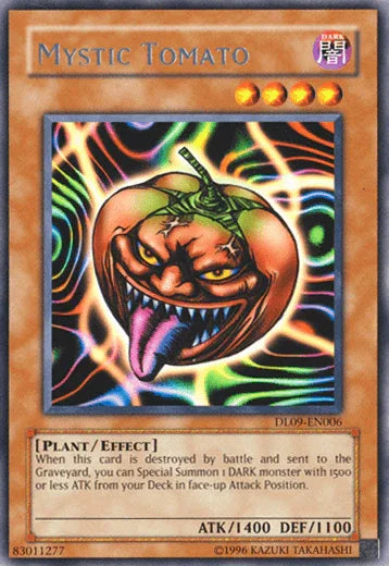 Dark, Duelist League Promo, Effect Monster, Plant, Rare, Unlimited Mystic Tomato (Silver) [DL09-EN006] Rare - Trading Card World