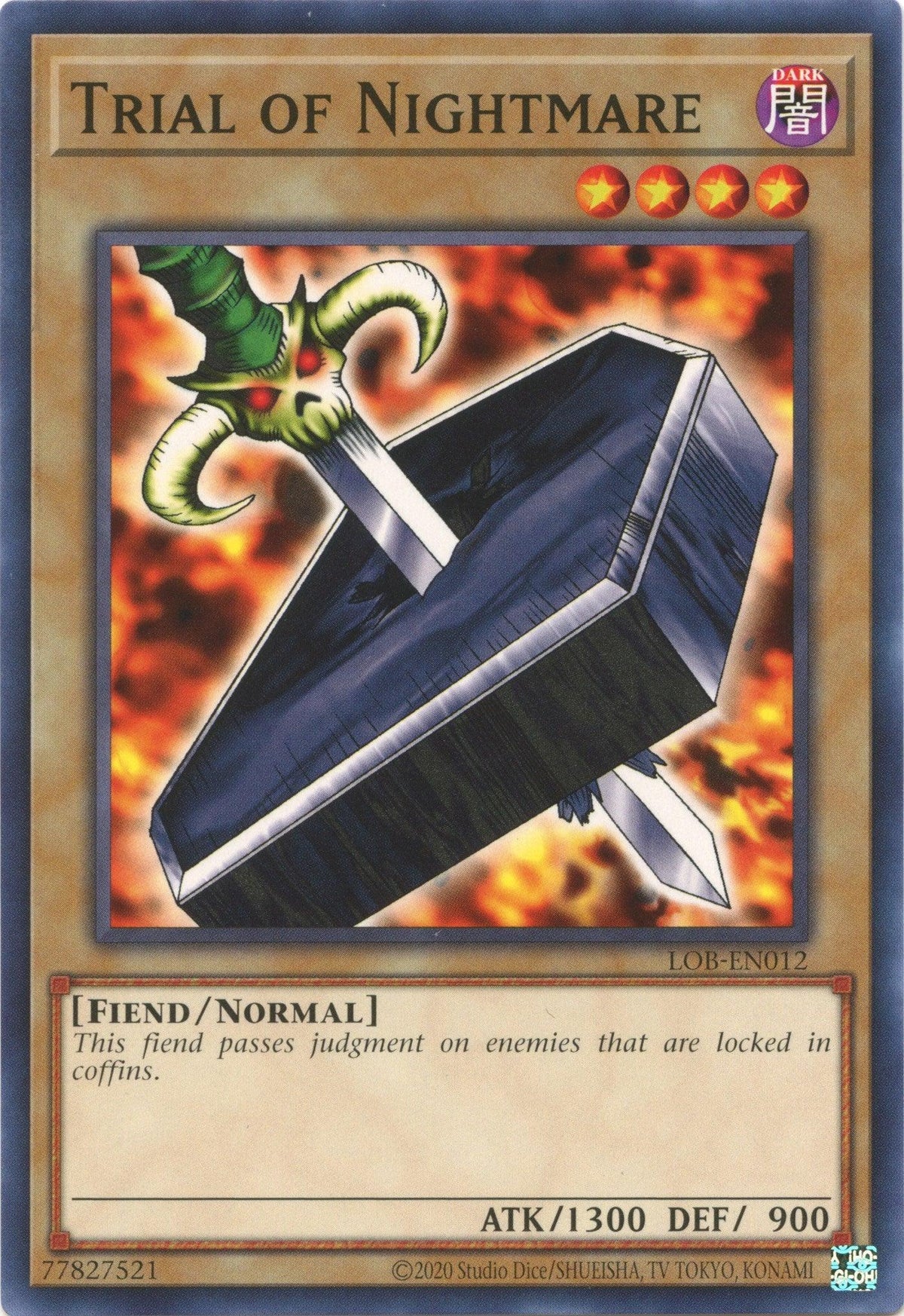Common, Dark, Fiend, Legend of Blue Eyes White Dragon (25th Anniversary Edition), Normal Monster, Unlimited Trial of Nightmare (25th Anniversary) [LOB-EN012] Common - Trading Card World