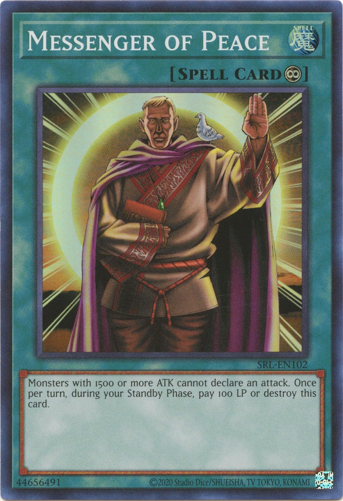 Normal Spell, Spell, Spell Ruler (25th Anniversary Edition), Super Rare, Unlimited Messenger of Peace (25th Anniversary) [SRL-EN102] Super Rare - Trading Card World