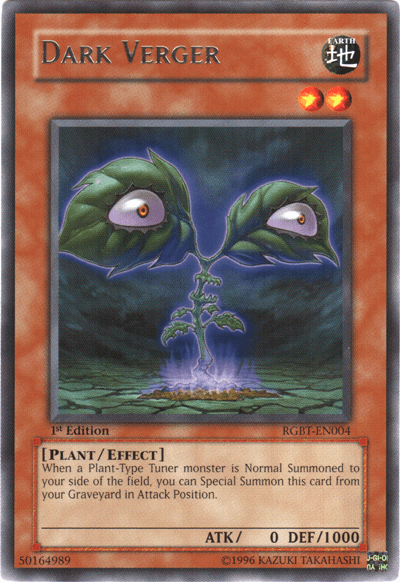 1st Edition, Earth, Effect Monster, Plant, Raging Battle, Rare, Unlimited Dark Verger [RGBT-EN004] Rare - Trading Card World