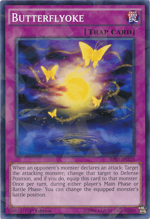 1st Edition, Battle Pack 3: Monster League, Normal Trap, Shatterfoil Rare, Trap Butterflyoke [BP03-EN225] Shatterfoil Rare - Trading Card World