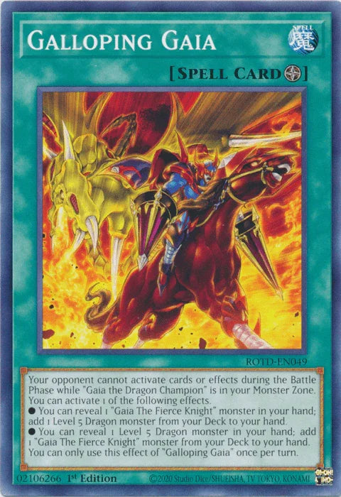 1st Edition, Common, Field Spell, Rise of the Duelist, Spell Galloping Gaia [ROTD-EN049] Common - Trading Card World