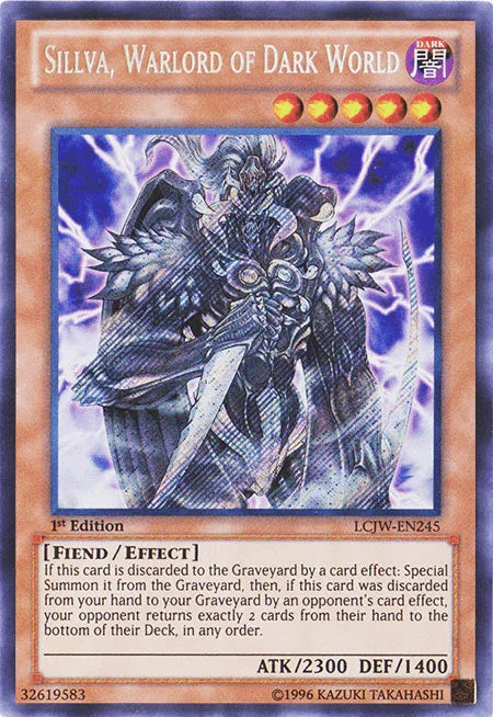 1st Edition, Dark, Effect Monster, Fiend, Legendary Collection 4: Joey's World, Secret Rare Sillva, Warlord of Dark World [LCJW-EN245] Secret Rare - Trading Card World
