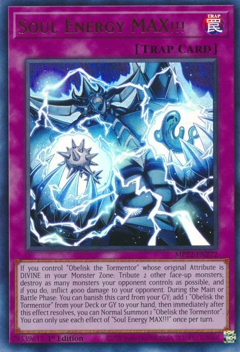 1st Edition, 2022 Tin of the Pharaoh's Gods, Normal Trap, Trap, Ultra Rare Soul Energy MAX!!! [MP22-EN272] Ultra Rare - Trading Card World