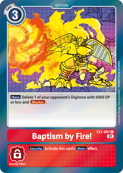 Classic Collection, EX1-067, Option, Rare, Red Baptism by Fire! [EX1-067] [Classic Collection] - Trading Card World