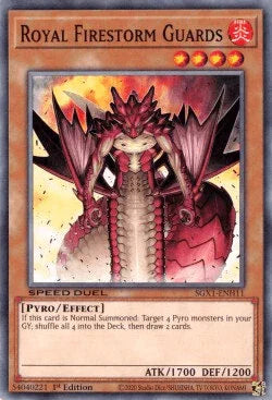1st Edition, Common, Effect Monster, Fire, Pyro, Speed Duel GX: Duel Academy Box Royal Firestorm Guards [SGX1-ENH11] Common - Trading Card World