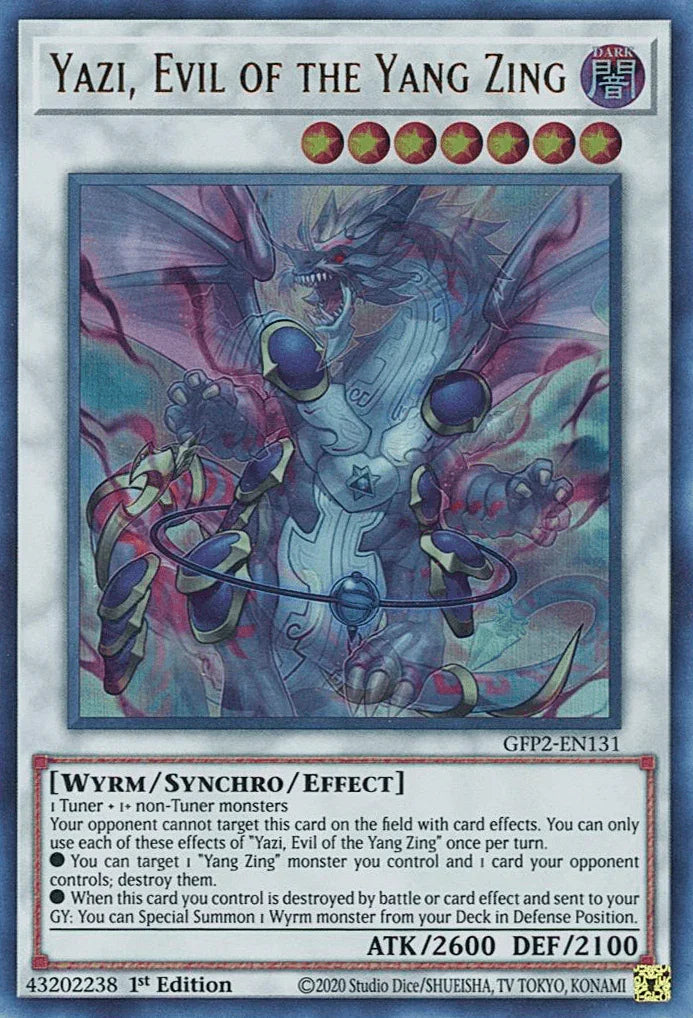 1st Edition, Dark, Ghosts From the Past: The 2nd Haunting, Synchro/Effect Monster, Ultra Rare, Wyrm Yazi, Evil of the Yang Zing [GFP2-EN131] Ultra Rare - Trading Card World