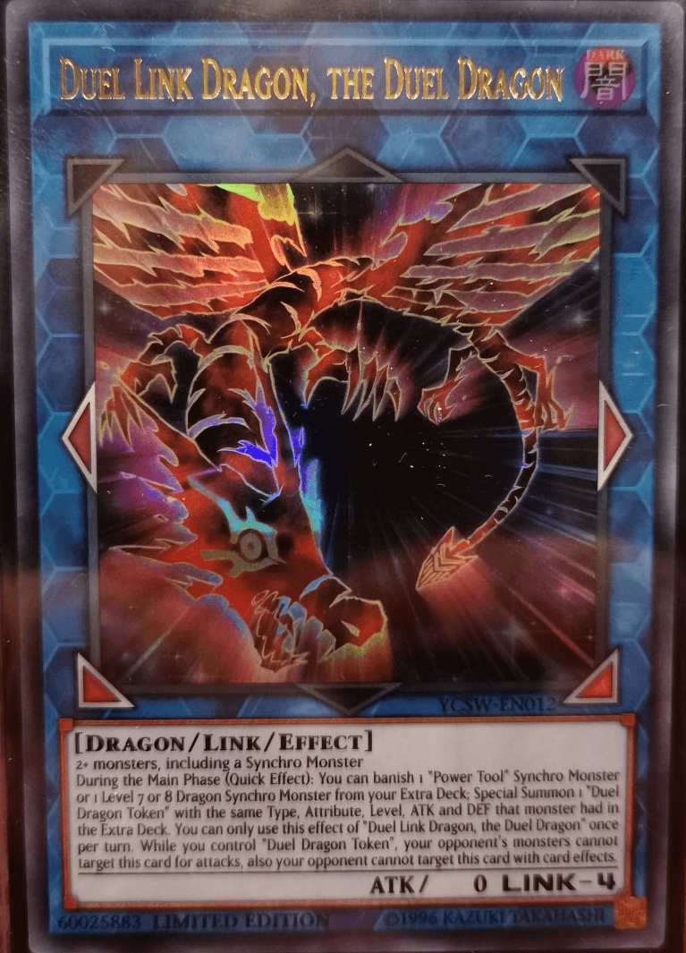 Dark, Dragon, Limited, Link/Effect Monster, Ultra Rare, Yu-Gi-Oh! Championship Series Prize Cards Duel Link Dragon, the Duel Dragon [YCSW-EN012] Ultra Rare - Trading Card World