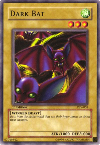 1st Edition, Common, Normal Monster, Pharaoh's Servant, Unlimited, Wind, Winged Beast Dark Bat [PSV-058] Common - Trading Card World