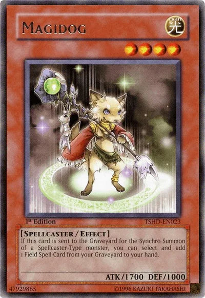 1st Edition, Effect Monster, Light, Rare, Spellcaster, The Shining Darkness, Unlimited Magidog [TSHD-EN023] Rare - Trading Card World