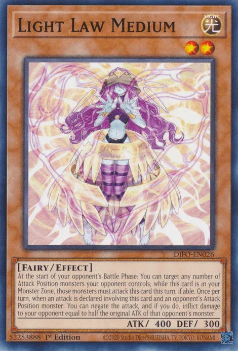 1st Edition, Common, Dimension Force, Effect Monster, Fairy, Light Light Law Medium [DIFO-EN026] Common - Trading Card World