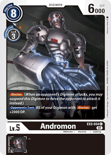Black, Common, Cyborg, Digimon, Digital Hazard, EX2-034, Ultimate, Vaccine Andromon [EX2-034] [Digital Hazard] - Trading Card World