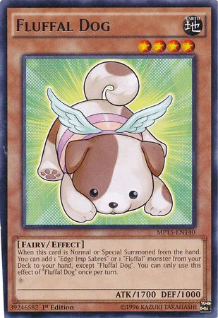 1st Edition, 2015 Mega-Tins Mega Pack, Earth, Effect Monster, Fairy, Rare Fluffal Dog [MP15-EN140] Rare - Trading Card World