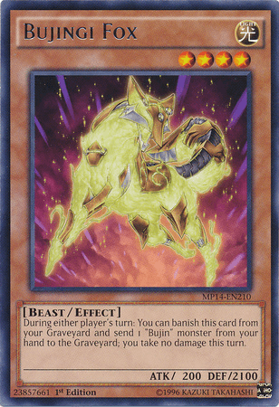 1st Edition, 2014 Mega-Tins Mega Pack, Beast, Effect Monster, Light, Rare Bujingi Fox [MP14-EN210] Rare - Trading Card World