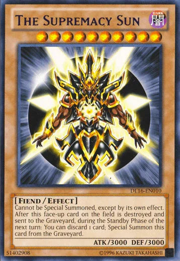Dark, Duelist League Promo, Effect Monster, Fiend, Rare, Unlimited The Supremacy Sun (Purple) [DL16-EN010] Rare - Trading Card World