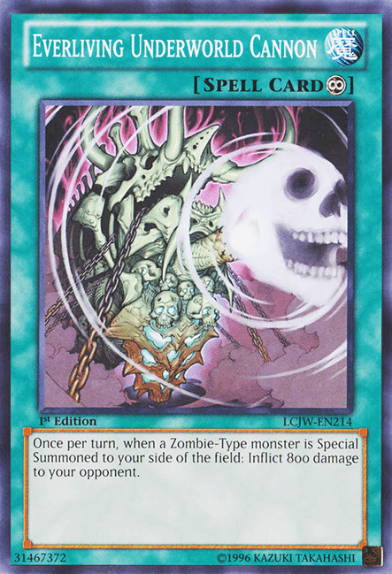 1st Edition, Common, Continuous Spell, Legendary Collection 4: Joey's World, Spell Everliving Underworld Cannon [LCJW-EN214] Common - Trading Card World