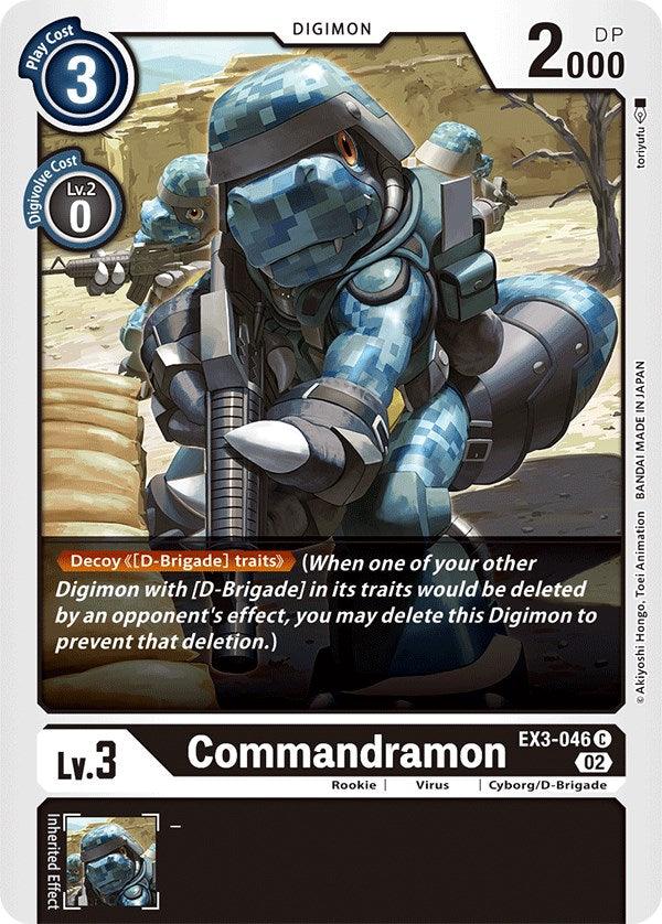 Black, Common, Cyborg/D-Brigade, Digimon, Draconic Roar, EX3-046, Rookie, Virus Commandramon [EX3-046] [Draconic Roar] - Trading Card World