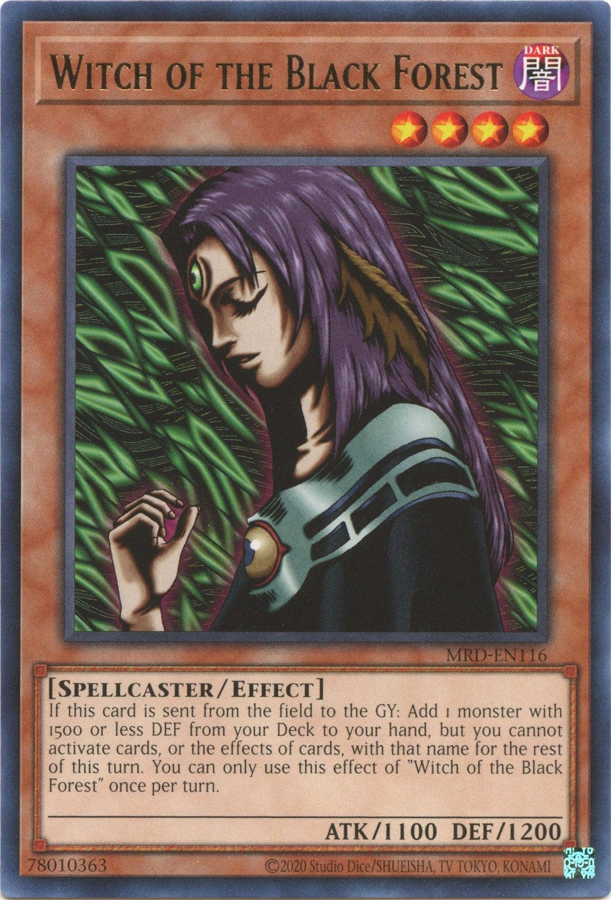 Dark, Effect Monster, Metal Raiders (25th Anniversary Edition), Rare, Spellcaster, Unlimited Witch of the Black Forest (25th Anniversary) [MRD-EN116] Rare - Trading Card World