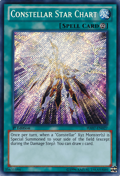 1st Edition, Continuous Spell, Hidden Arsenal 7: Knight of Stars, Secret Rare, Spell, Unlimited Constellar Star Chart [HA07-EN027] Secret Rare - Trading Card World